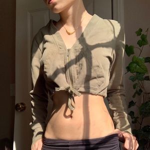 Olive Green Puma Cropped Jacket